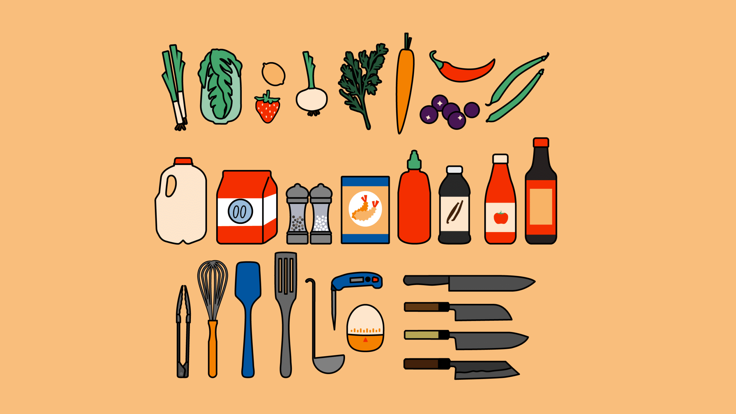 Food illustration set